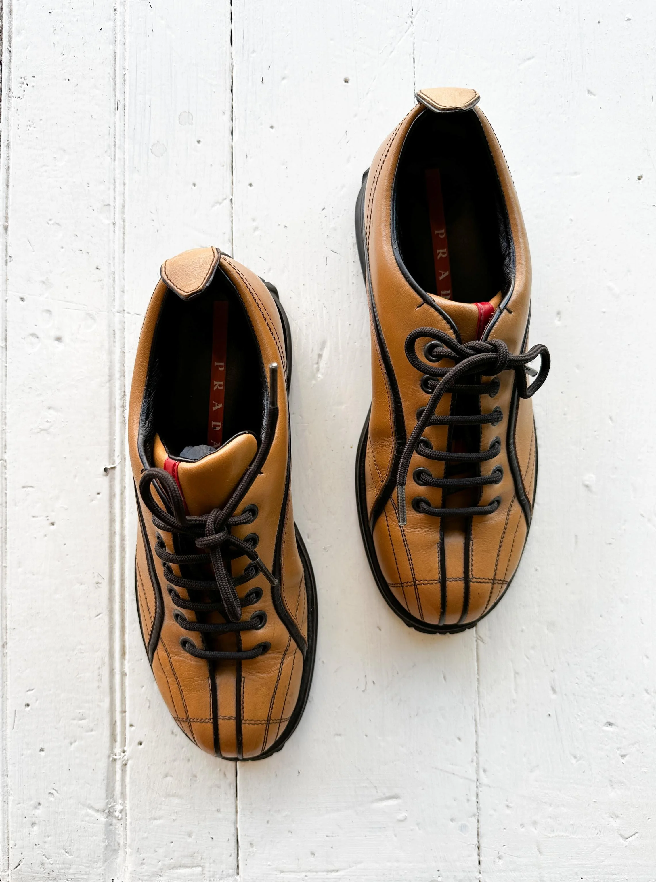1990s Prada Lug Sole Leather Oxfords — Wayward Collection